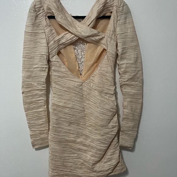 Free people women’s NWT mini long sleeve dress ruffles peach pink size 2 boho - Picture 5 of 5